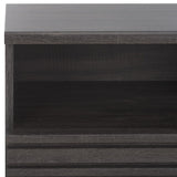 Safavieh Esma 1 Drawer 1 Shelf Nightstand Distressed Black 21.7" x 15.2" x 24.3"