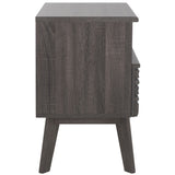 Safavieh Esma 1 Drawer 1 Shelf Nightstand Distressed Black 21.7" x 15.2" x 24.3"