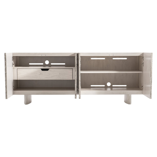 Bernhardt Bernhardt Sereno Walnut Entertainment Credenza With Faux-Stone Base, Soft-Close Doors & Cable Management 329870