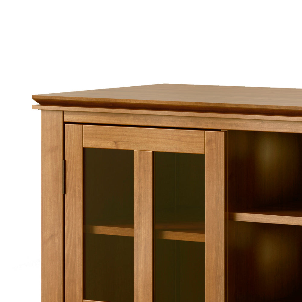 English Elm Artisan Tall Tv Media Stand In Honey Brown - Handcrafted Solid Wood With Storage & Cable Management B136P158409