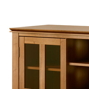 English Elm Artisan Tall Tv Media Stand In Honey Brown - Handcrafted Solid Wood With Storage & Cable Management B136P158409