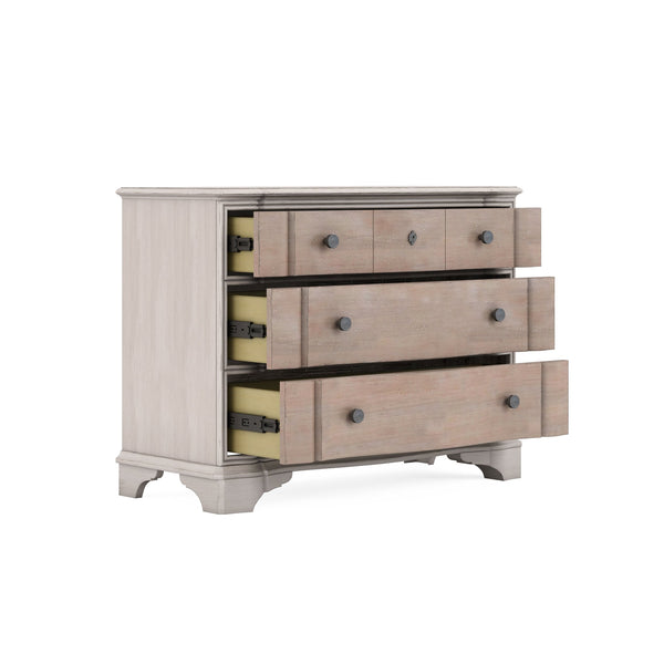 A.R.T. Furniture Alcove Bachelor’S Chest - Elegant Belgian Ivory Finish, Cedar-lined Drawers & Stylish Storage Solution Light Brown, White Acacia Solids,Maple Veneers,Metal 321148-2801