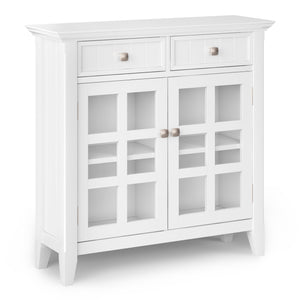 English Elm Acadian Entryway Storage Cabinet - Elegant White Wood Design With Adjustable Shelves & Drawers B136P158295