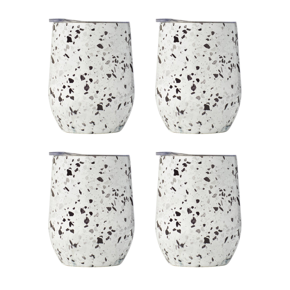 Lenox Cambridge 12 Oz White Terrazzo Stainless Steel Wine Tumblers, Set of 4 NO COLOR METAL ECW20WHCB2DS