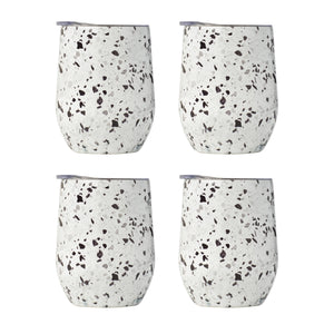 Lenox Cambridge 12 Oz White Terrazzo Stainless Steel Wine Tumblers, Set of 4 NO COLOR METAL ECW20WHCB2DS