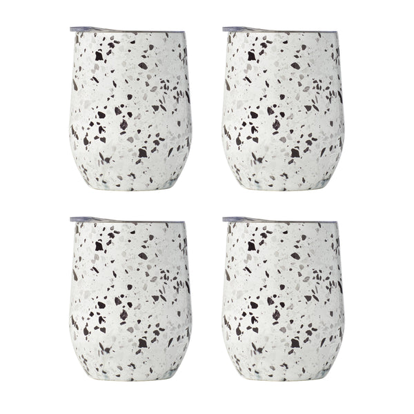 Lenox Cambridge 12 Oz White Terrazzo Stainless Steel Wine Tumblers, Set of 4 NO COLOR METAL ECW20WHCB2DS