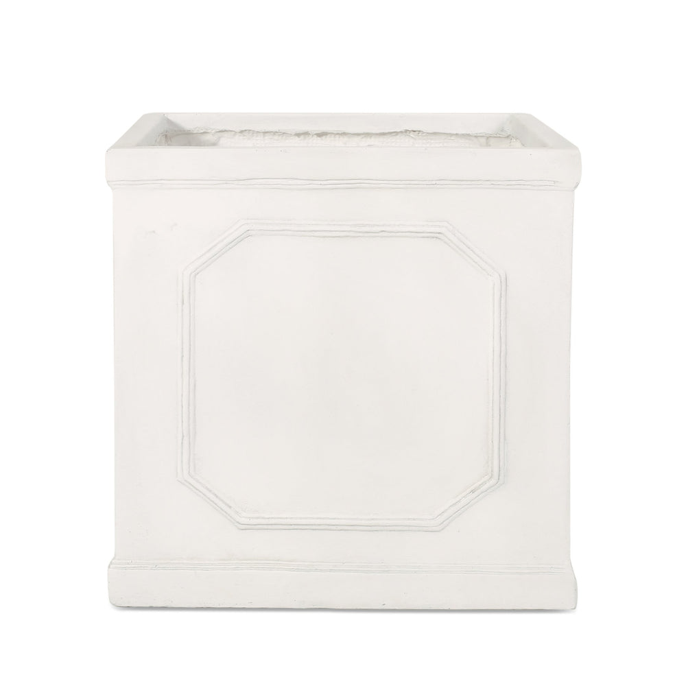 English Elm Mgo Handcrafted Square Outdoor Planter Artisan Magnesium Oxide Patio Garden Pot 63416.00WHI