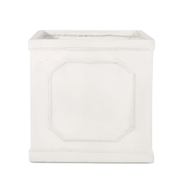 English Elm Mgo Handcrafted Square Outdoor Planter Artisan Magnesium Oxide Patio Garden Pot 63416.00WHI