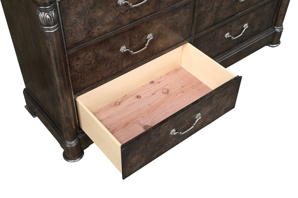 A.R.T. Furniture Landmark Double Dresser In Smoked Tenebre Finish - Elegant Hickory & Oak With Jewelry Drawers Brown, Brown Material, Hickory And Oak Veneers 256130-2316