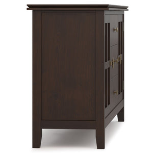 English Elm Artisan Large Sideboard Buffet - Elegant Dark Chestnut Brown, Functional Storage, Timeless Design B136P158417