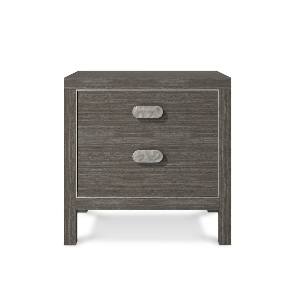 Bernhardt Bernhardt Prado Nightstand Porcini Finish With Bright Graphite Accents, Soft-Close Drawers & Usb Charger 324228B