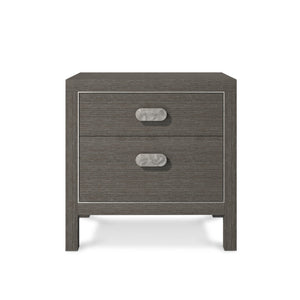 Bernhardt Bernhardt Prado Nightstand Porcini Finish With Bright Graphite Accents, Soft-Close Drawers & Usb Charger 324228B