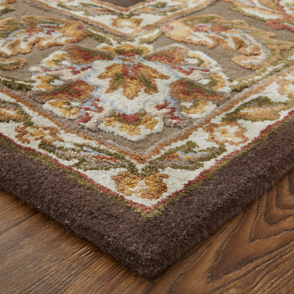 Feizy Rugs Prescott Hand-tufted Viscose & Wool Oriental Rug - Traditional Persian Design For Elegant Living Spaces Brown,Tan,Ivory Viscose,Wool Pct8937fbrn000f00