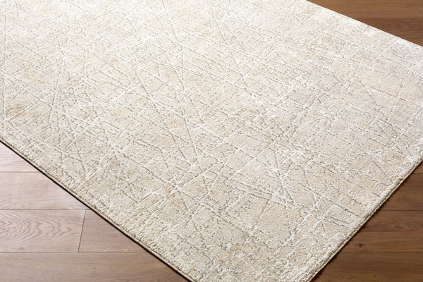 Livabliss Nathan Geometric Mid-century Modern Polyester Area Rug with Fringe for Living Rooms Cream, Light Be 9' x 12'2" NTH2300-9122