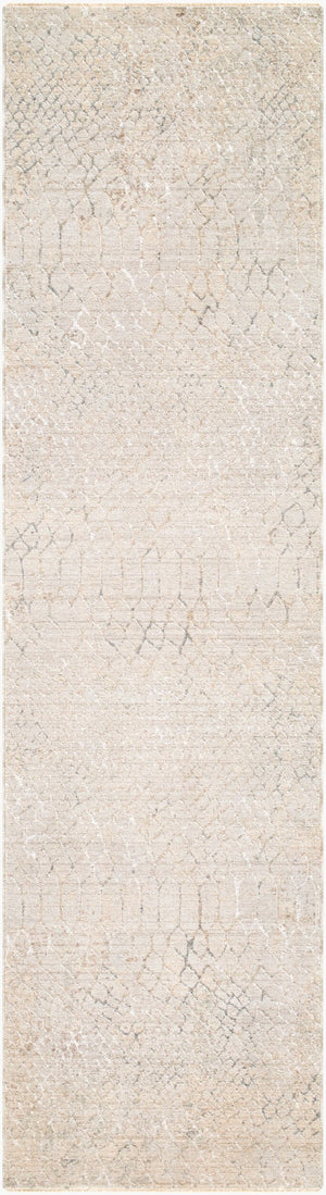 Livabliss Nathan Machine Woven Polyester Area Rug with Fringe Mid-century Modern Living Room Accent Light Beige, Cr 2'7" x 10' NTH2301-2710