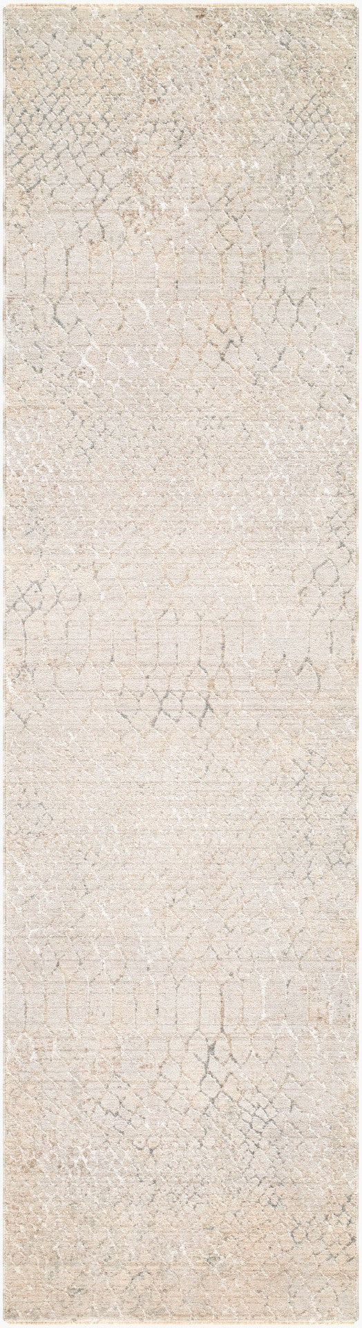 Livabliss Nathan Machine Woven Polyester Area Rug with Fringe Mid-century Modern Living Room Accent Light Beige, Cr 2'7" x 10' NTH2301-2710