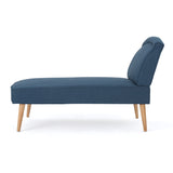 Christopher Knight Home® - Noble House - Carisia Mid Century Modern Navy Blue Fabric Chaise Lounge