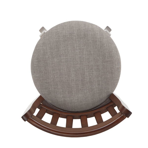 Homelegance By Top-Line Redford Linen High Back Swivel Counter Height Stool Brown Rubberwood