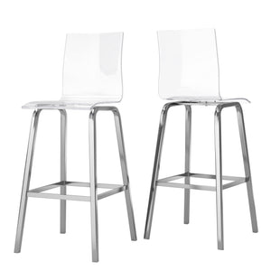 Homelegance By Top-Line Alister Acrylic Swivel High Back Stools (Set 2) Silver Metal