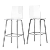 Homelegance By Top-Line Alister Acrylic Swivel High Back Stools (Set 2) Silver Metal