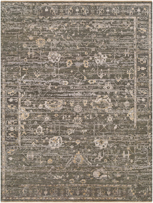Notting Hill NTL-2301 9' x 12' Handmade Rug NTL2301-912  Dark Green, Light Brown, Gray, Tan, Light Gray, Dark Brown Surya