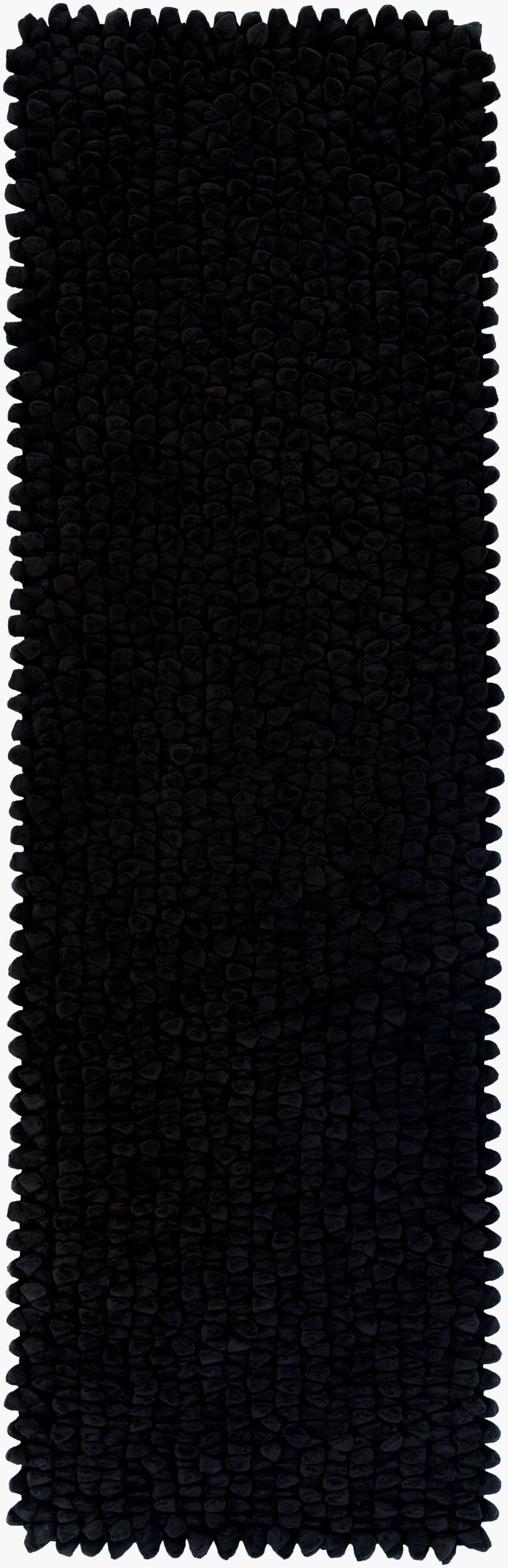 Surya Nestle Handmade 2'6" X 8' Rug - Modern Polyester Design With Plush Pile For Elegant Home Decor Black Polyester Ntl8003-268