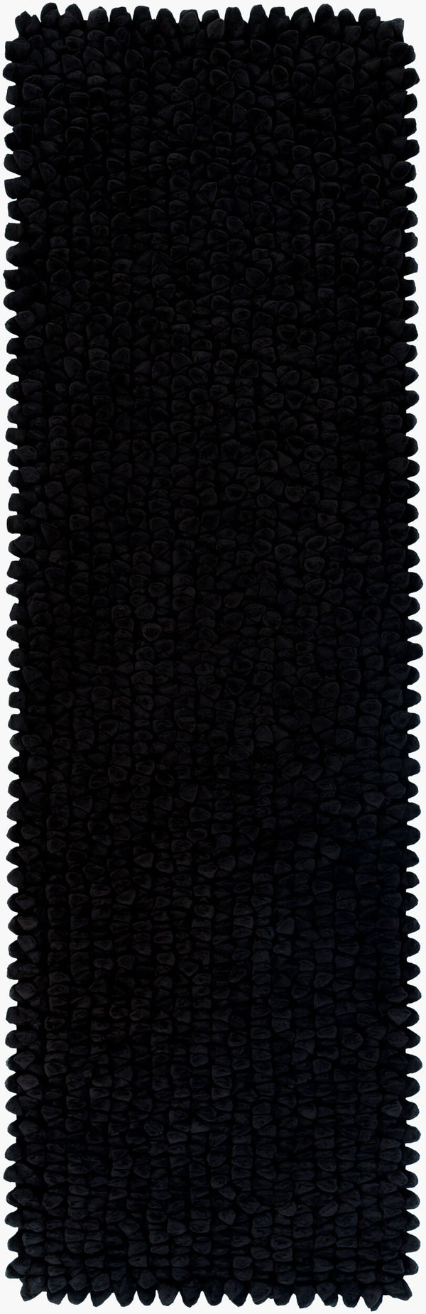 Surya Nestle Handmade 2'6" X 8' Rug - Modern Polyester Design With Plush Pile For Elegant Home Decor Black Polyester Ntl8003-268