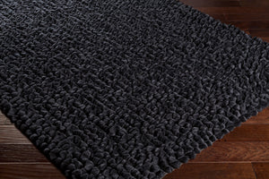 Surya Nestle Handmade 2'6" X 8' Rug - Modern Polyester Design With Plush Pile For Elegant Home Decor Black Polyester Ntl8003-268