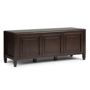 English Elm Connaught Storage Bench Trunk – Elegant Dark Chestnut Brown Seat With Hidden Storage Solutions B136P158129