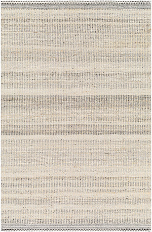 Livabliss Nottingham Wool Jute Flatweave Rug Handcrafted Fringe Accent for Entryways and Bathrooms Charcoal, Light 5' x 7'6" NTM2301-576