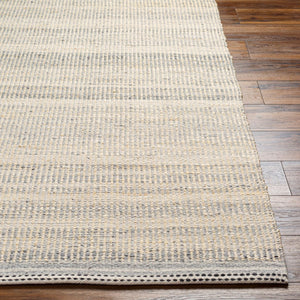 Livabliss Nottingham Wool Jute Flatweave Rug Handcrafted Fringe Accent for Entryways and Bathrooms Charcoal, Light 5' x 7'6" NTM2301-576
