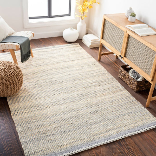 Livabliss Nottingham Wool Jute Flatweave Rug Handcrafted Fringe Accent for Entryways and Bathrooms Charcoal, Light 2'6" x 8' NTM2301-268