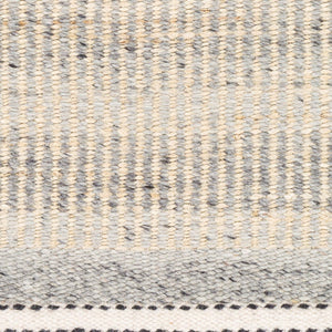 Livabliss Nottingham Wool Jute Flatweave Rug Handcrafted Fringe Accent for Entryways and Bathrooms Charcoal, Light 5' x 7'6" NTM2301-576