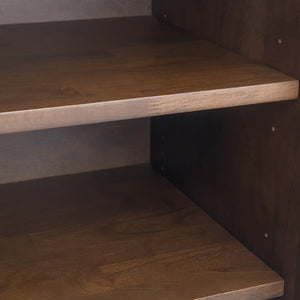 English Elm Banting Mid Century Sideboard Walnut Brown – Solid Rubberwood, Metal Frame, 4 Drawers & Adjustable Shelves B136P158464