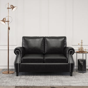 Christopher Knight Home® - Noble House - Lawton Contemporary Faux Leather Loveseat with Nailhead Trim