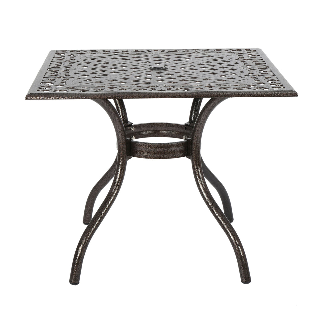 English Elm Christopher Knight Home® - PHOENIX Beaufort Square Table Bronze Aluminum Patio Outdoor Cast Aluminum Hammered Finish Durable 57703.00