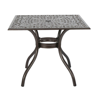 English Elm Christopher Knight Home® - PHOENIX Beaufort Square Table Bronze Aluminum Patio Outdoor Cast Aluminum Hammered Finish Durable 57703.00