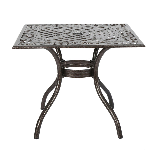 English Elm Christopher Knight Home® - PHOENIX Beaufort Square Table Bronze Aluminum Patio Outdoor Cast Aluminum Hammered Finish Durable 57703.00