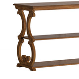 Homelegance By Top-Line Maude Wood Scroll Sofa Table Oak Veneer