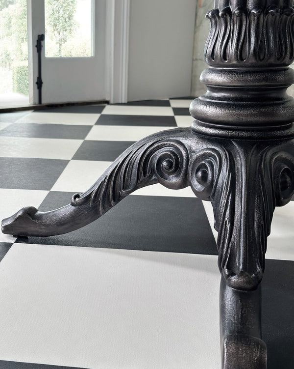 Hooker Furniture Charleston Round Bistro Table With Veneered Carrara Stone Top & Carved Pedestal — Distressed Elegance 6750-75202-95