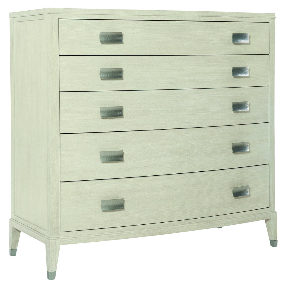 Bernhardt Bernhardt East Hampton Tall Chest With Cerused Linen Finish, Quartered Ash Veneers, 5 Drawers Elegance 395118