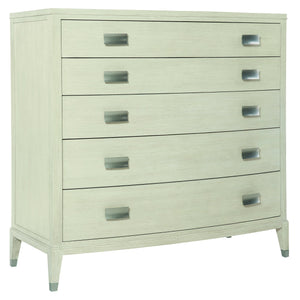 Bernhardt Bernhardt East Hampton Tall Chest With Cerused Linen Finish, Quartered Ash Veneers, 5 Drawers Elegance 395118