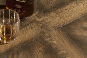 Hooker Furniture Mason Farmhouse End Table With Chunky Pedestal Base, Distressed White Oak Veneer, Two-Tone Rustic Finish 5960-80116-MULTI