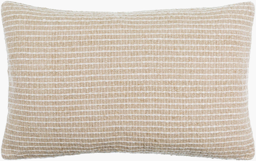 Surya Natchez 14"L X 22"W Premium Linen Lumbar Pillow - Ultra-soft, Stylish Design For Any Home Decor Light Beige Linen,Cotton,Viscose,Linen,Cotton,Viscose Ntz001-1422d