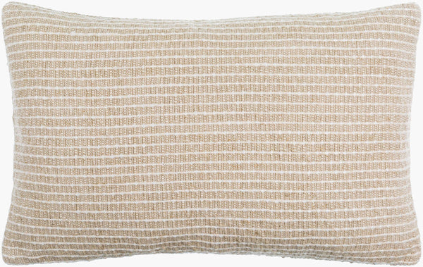 Surya Natchez 14"L X 22"W Premium Linen Lumbar Pillow - Ultra-soft, Stylish Design For Any Home Decor Light Beige Linen,Cotton,Viscose,Linen,Cotton,Viscose Ntz001-1422d