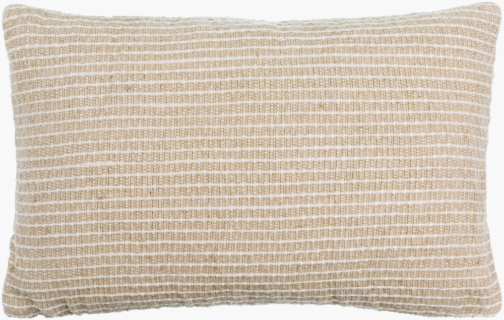 Surya Natchez 14"L X 22"W Premium Linen Lumbar Pillow - Ultra-soft, Stylish Design For Any Home Decor Light Beige Linen,Cotton,Viscose,Linen,Cotton,Viscose Ntz001-1422d