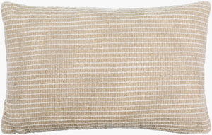 Surya Natchez 14"L X 22"W Premium Linen Lumbar Pillow - Ultra-soft, Stylish Design For Any Home Decor Light Beige Linen,Cotton,Viscose,Linen,Cotton,Viscose Ntz001-1422d