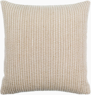 Surya Natchez 18"L X 18"W Premium Linen Accent Pillow – Soft, Stylish Comfort With Intricate Detailing Light Beige Linen,Cotton,Viscose,Linen,Cotton,Viscose Ntz001-2222p