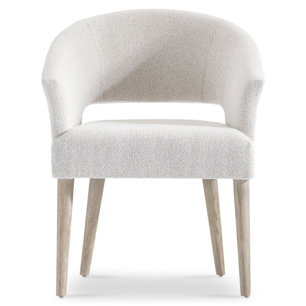 Bernhardt Bernhardt Lucerne Barrel Accent Chair Upholstered with Wire-brushed Oak Legs 393544