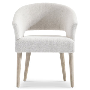Bernhardt Bernhardt Lucerne Barrel Accent Chair Upholstered with Wire-brushed Oak Legs 393544